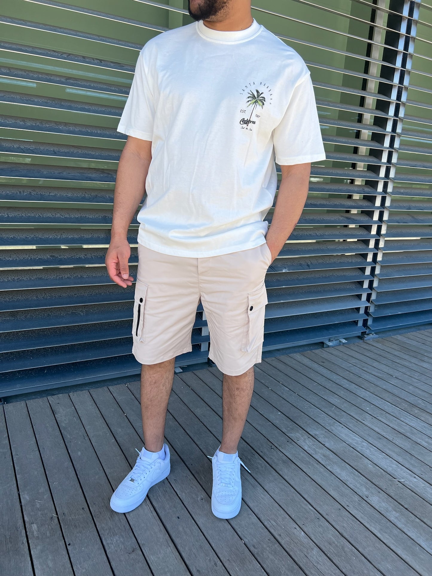 SHORT ZIPPÉ BEIGE