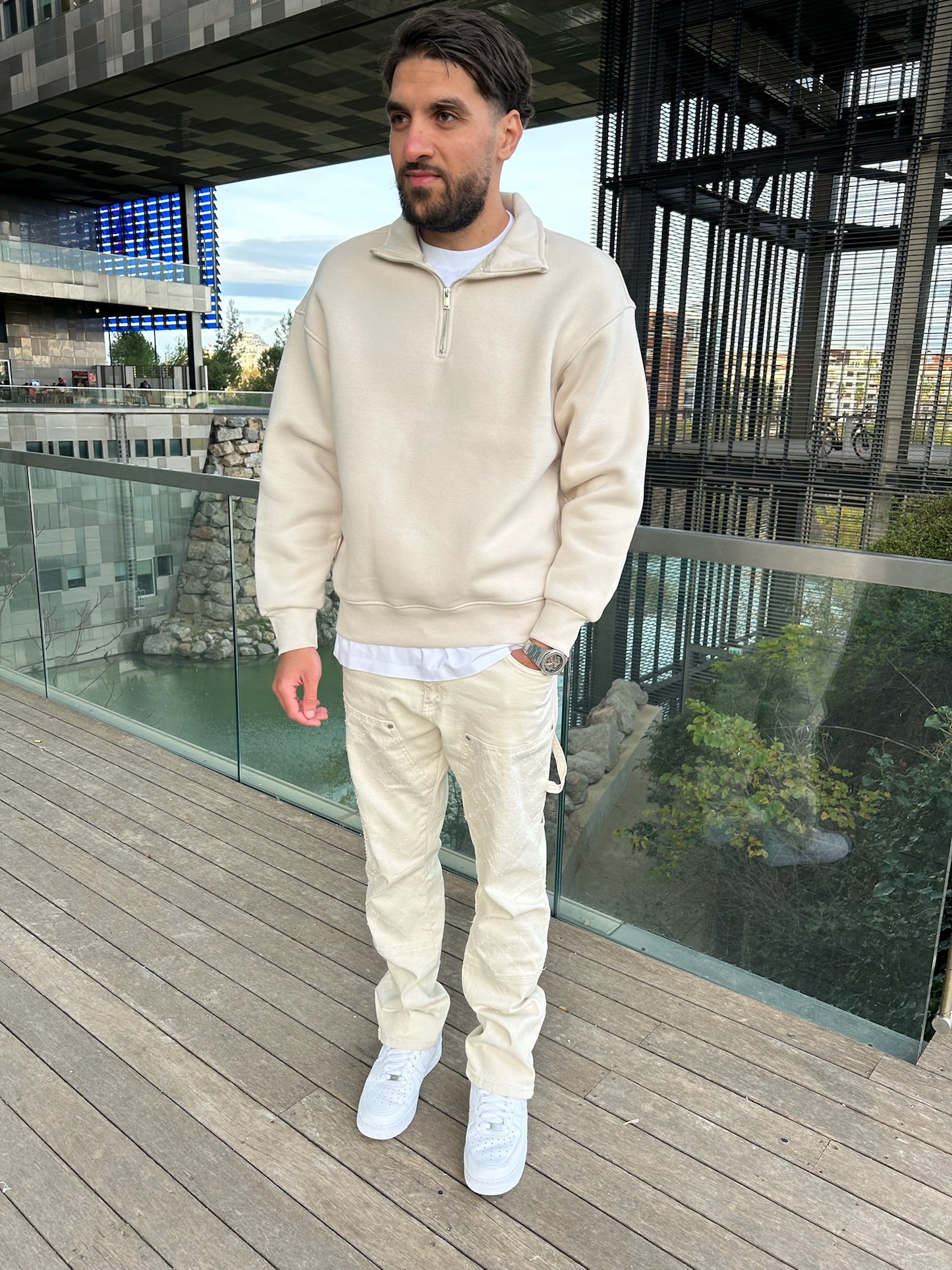 PULL ZIPPED BEIGE