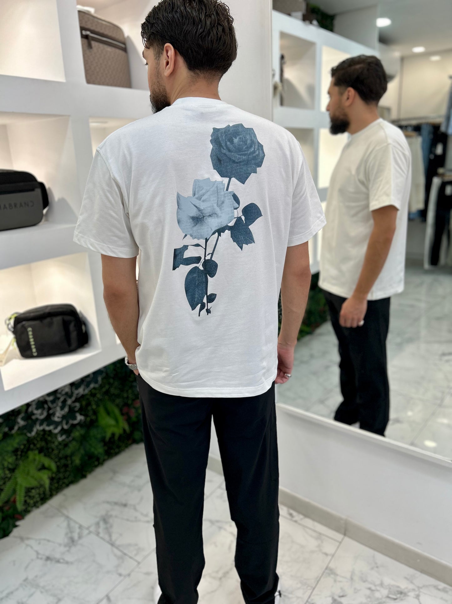 T-SHIRT ROSES ECRU